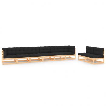 ARDEBO.de - 8-tlg. Garten-Lounge-Set mit Kissen Massivholz Kiefer