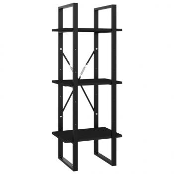 Bücherregal 3 Fächer Schwarz 40x30x105 cm Holzwerkstoff