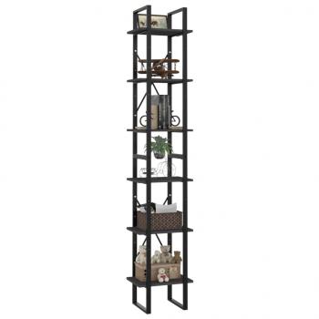 Bücherregal 6 Fächer Grau 40x30x210 cm Holzwerkstoff