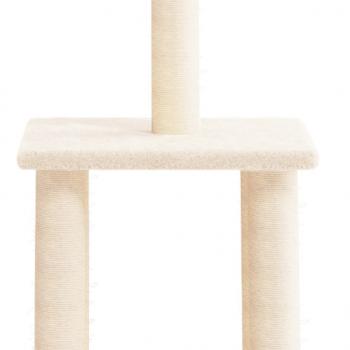 Kratzbaum mit Sisal-Kratzsäulen Creme 85,5 cm