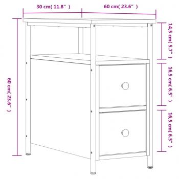 Nachttische 2 Stk. Sonoma-Eiche 30x60x60 cm Holzwerkstoff