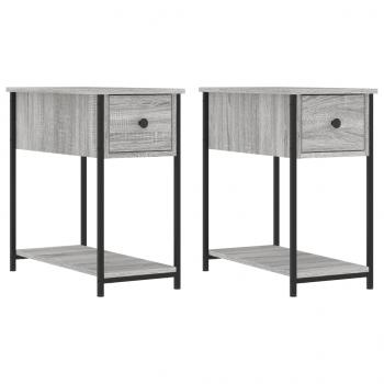 Nachttische 2 Stk. Grau Sonoma 30x60x60 cm Holzwerkstoff