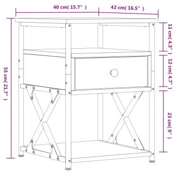 Nachttische 2 Stk. Braun Eichen-Optik 40x42x55 cm Holzwerkstoff