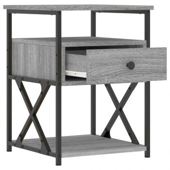 Nachttische 2 Stk. Grau Sonoma 40x42x55 cm Holzwerkstoff