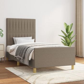 ARDEBO.de - Bettgestell mit Kopfteil Taupe 90x190 cm Stoff