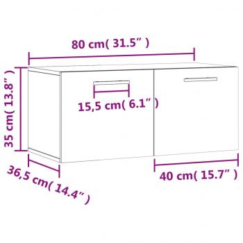 Wandschrank Braun Eichen-Optik 80x36,5x35 cm Holzwerkstoff