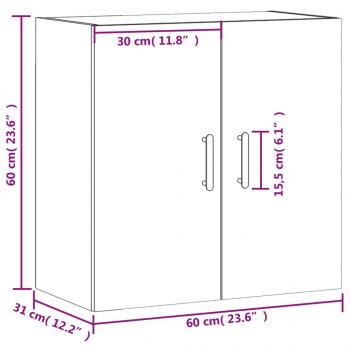 Wandschrank Betongrau 60x31x60 cm Holzwerkstoff