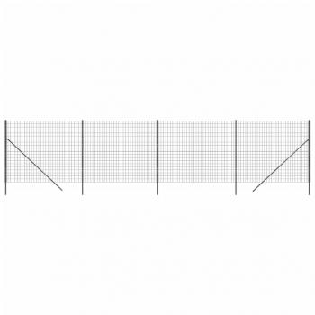 Maschendrahtzaun Anthrazit 2x10 m Verzinkter Stahl