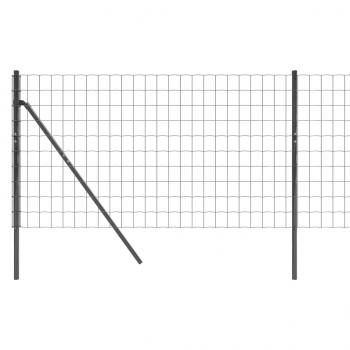 Maschendrahtzaun Anthrazit 0,8x10 m Verzinkter Stahl