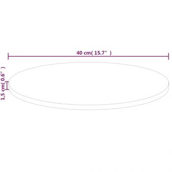 Runde Tischplatte Ø40x1,5 cm Unbehandeltes Massivholz Eiche