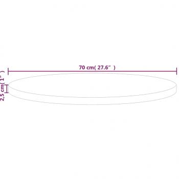 Runde Tischplatte Ø70x2,5 cm Unbehandeltes Massivholz Eiche