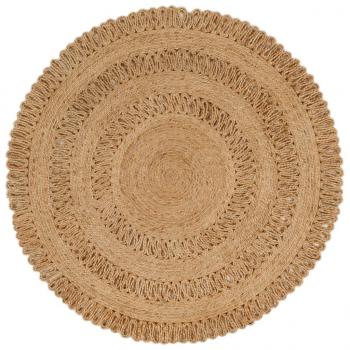 ARDEBO.de - Teppich Jute Handgeflochten 120 cm Rund