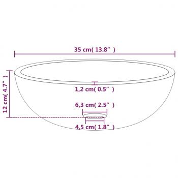 Waschbecken Hartglas 35x12 cm Transparent