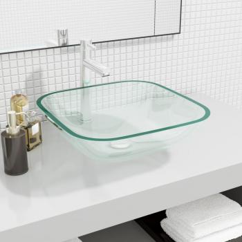 ARDEBO.de - Waschbecken Glas 42x42x14 cm Transparent