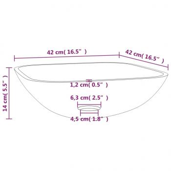 Waschbecken Glas 42x42x14 cm Transparent