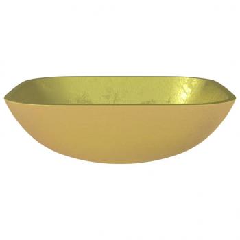 Waschbecken Glas 42x42x14 cm Gold