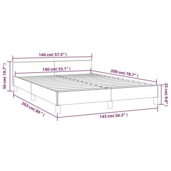 Bettgestell mit Kopfteil Dunkelgrau 140x200 cm Stoff