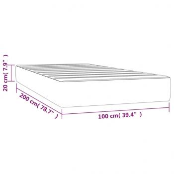 Taschenfederkernmatratze Schwarz 100x200x20 cm Kunstleder