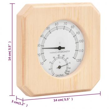 2-in-1 Sauna-Hygrothermograph und Sanduhr Set Massivholz Kiefer