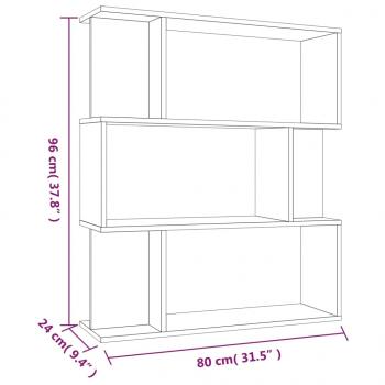 Bücherregal/Raumteiler Räuchereiche 80x24x96 cm Holzwerkstoff