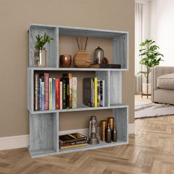 ARDEBO.de - Bücherregal/Raumteiler Grau Sonoma 80x24x96 cm Holzwerkstoff