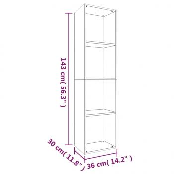 Bücherschrank/TV-Schrank Grau Sonoma 36x30x143 cm Holzwerkstoff