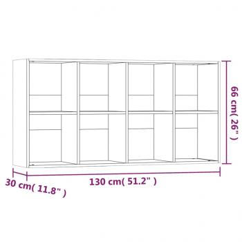 Bücherregal/Sideboard Räuchereiche 66×30×130 cm Holzwerkstoff