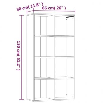 Bücherregal/Sideboard Grau Sonoma 66×30×130 cm Holzwerkstoff