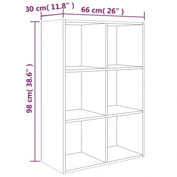 Bücherregal/Sideboard Räuchereiche 66x30x98 cm Holzwerkstoff