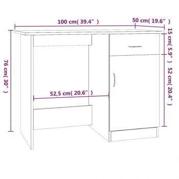 Schreibtisch Grau Sonoma 100x50x76 cm Holzwerkstoff