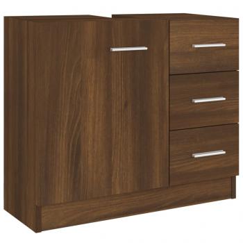 Waschbeckenschrank Braun Eichen-Optik 63x30x54 cm Holzwerkstoff