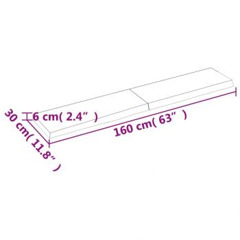 Wandregal 160x30x(2-6) cm Massivholz Eiche Unbehandelt