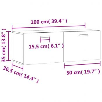 Wandschrank Weiß 100x36,5x35 cm Holzwerkstoff