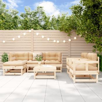 ARDEBO.de - 7-tlg. Garten-Lounge-Set mit Kissen Massivholz