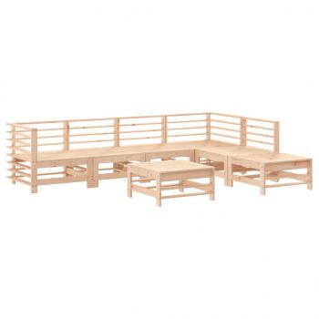 7-tlg. Garten-Lounge-Set mit Kissen Massivholz