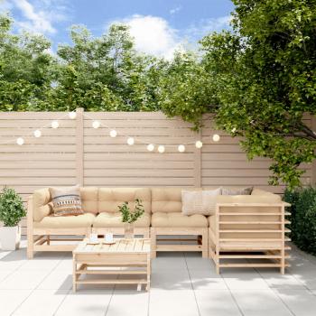 ARDEBO.de - 6-tlg. Garten-Lounge-Set mit Kissen Massivholz