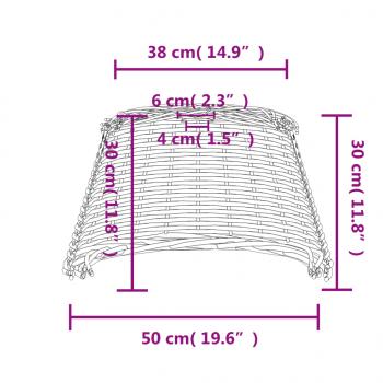 Lampenschirm Weiß Ø50x30 cm Korbweide