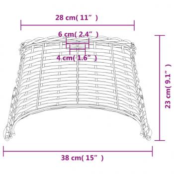 Lampenschirm Weiß Ø38x23 cm Korbweide