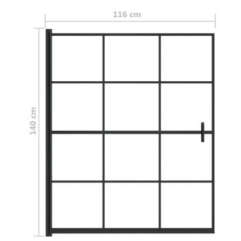 Duschkabine ESG 116x140 cm Schwarz