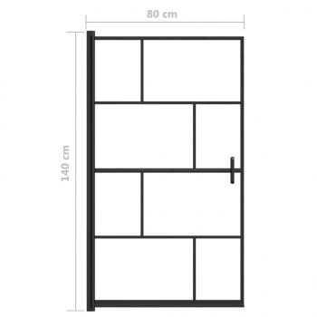 Duschkabine ESG 80x140 cm Schwarz