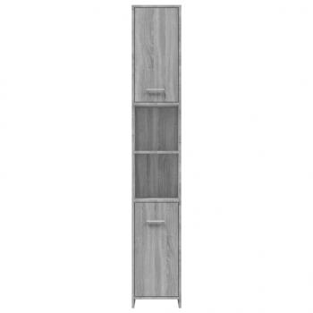 Badezimmerschrank Grau Sonoma 30x30x183,5 cm Holzwerkstoff