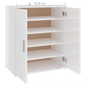 Schuhschrank Hochglanz-Weiß 60x35x70 cm Holzwerkstoff