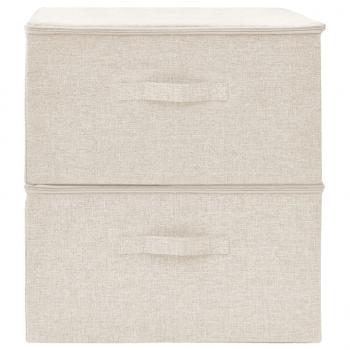 Aufbewahrungsboxen 2 Stk. Stoff 43x34x23 cm Creme