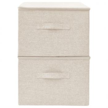 Aufbewahrungsboxen 2 Stk. Stoff 43x34x23 cm Creme