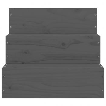 Haustiertreppe Grau 40x37,5x35 cm Massivholz Kiefer