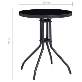 3-tlg. Bistro-Set Schwarz und Anthrazit