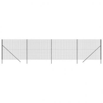 Maschendrahtzaun Anthrazit 1,6x10 m Verzinkter Stahl