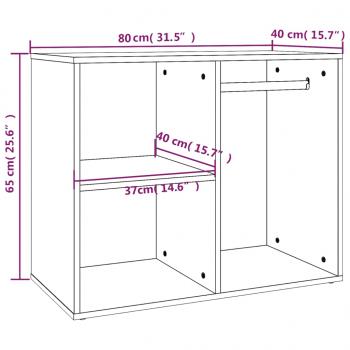 Regal für Schminktisch Schwarz 80x40x65 cm Holzwerkstoff