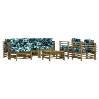 7-tlg. Garten-Lounge-Set mit Kissen Imprägniertes Kiefernholz