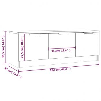 TV-Schrank Schwarz 102x35x36,5 cm Holzwerkstoff